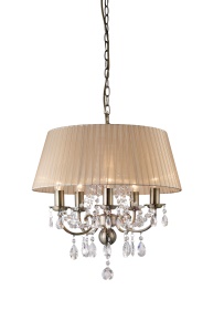 Olivia Antique Brass-Soft Bronze Crystal Ceiling Lights Diyas Shaded Crystal Fittings Olivia Antique Brass-Soft Bronze Crystal Ceiling Lights Diyas Shaded Crystal Fittings